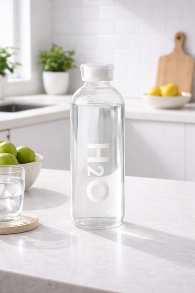 Tohana H2O 1lt Borosilikat Cam Matara Beyaz