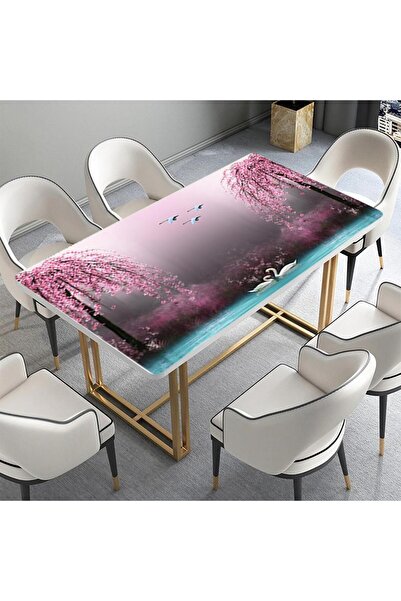 StickerArt Masa Kaplama Folyosu Mobilya Masa Kaplama Folyoları 3d Kuğu Pembe ...