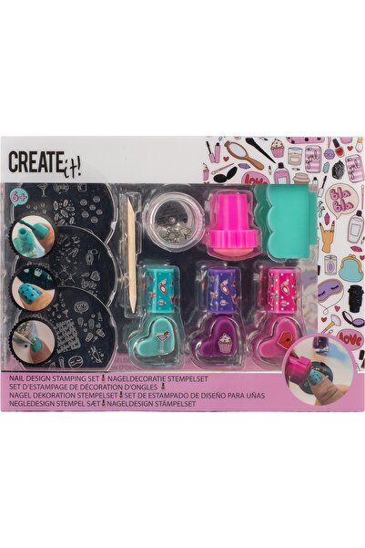 Create It Комплект от 3 лака за нокти със шаблони за момичета Create It!