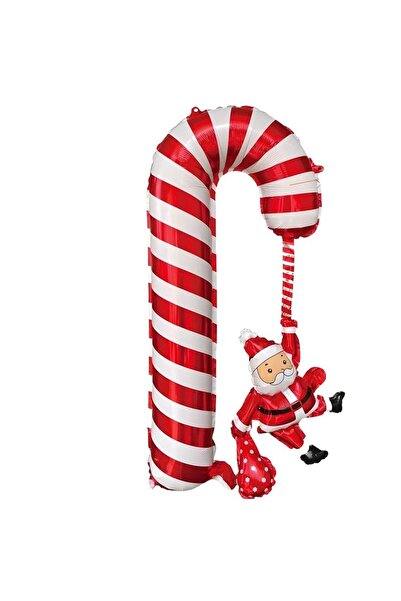 partidolu عيد الميلاد السنة الجديدة سانتا كلوز قصب فويل بالون 70x48 سم 1 قطعة