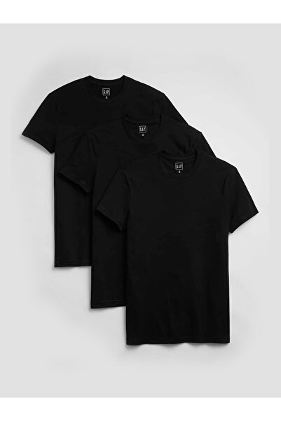GAP Erkek Siyah Bisiklet Yaka T-Shirt Set (3'lü)