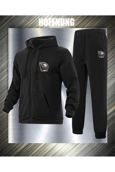 HOFFNUNG unisex Pamuklu Oversize America Eagle Baskılı Kapüşonlu Yaka Rahat G...