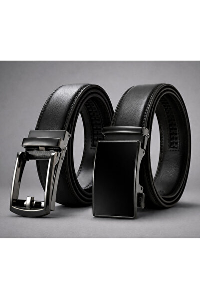 Bosskan 2'li Otomatik Siyah Tokalı Deliksiz Erkek Kemeri