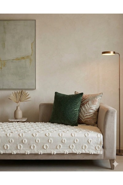 d'niss home touch of nature in your home Κάλυμμα Καναπέ Ponpon Εκρού 100x240