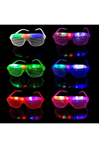 partidolu Led Işıklı Panjur Gözlük 6 Farklı renk 6 Adet