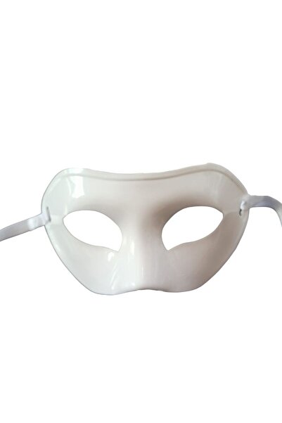 partidolu قطعة واحدة من قناع الحفلة الراقصة البلاستيكي الأبيض الصلب