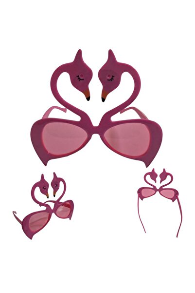 partidolu نظارات حفلات هاوايان فلامينجو باللون الوردي مقاس 15 × 15 سم