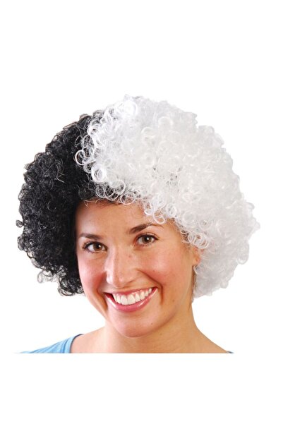 partidolu Cruella de Ville Afro Wig Bonus Perucă Negru Alb Culoare retro