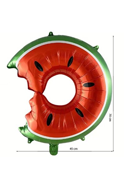 partidolu Donut Watermelon Shaped Foil Balloon 70X45 cm 1 Piece Hawaiian