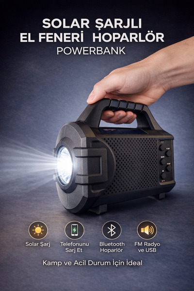 Solar Rechargeable led Flashlight Bluetooth Speaker Radio USB Micro Rechargeable Camping Emergency Lamp