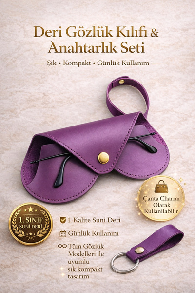 Ayleen Ayz Hangable Heart Model Glasses Case and Keychain Set - Bag Charm Gla...