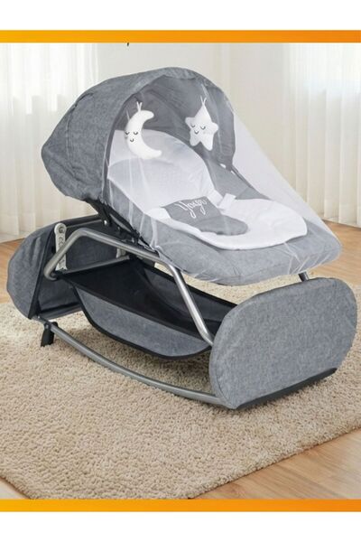 Main Sequence Forward Backward-Right Left Swinging Fixed Main Sequence with Seat Belt and Toy and Bottom Basket
