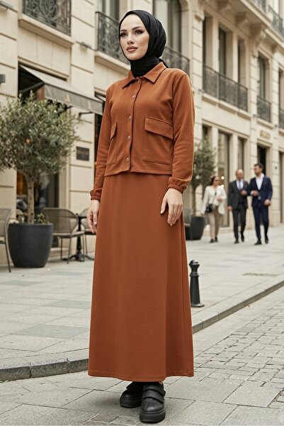 Bestenur Elmina Φόρεμα-Σακάκι Σετ Σκούμπα Δύο Τεμαχίων 1673 - Ταν