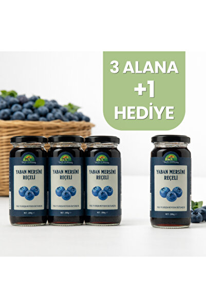 Taze Dükkan Şeker İlavesiz Yaban Mersini Reçeli 3 adet Alana 1 adet Hediye