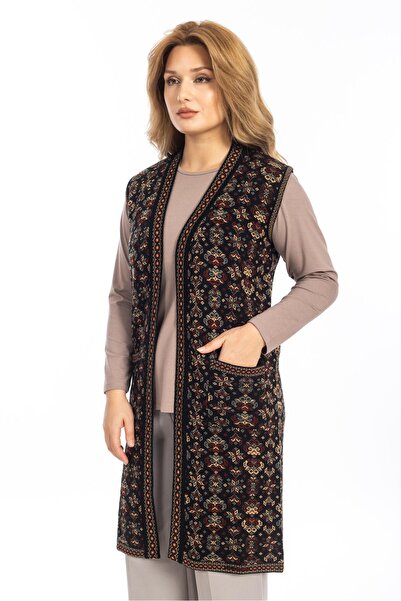 Mutlu City سترة نسائية كلاسيكية بنمط عرقي محبوكة طويلة للأمهات 1070