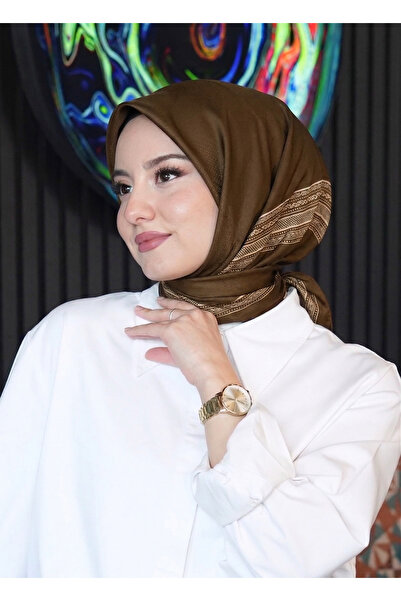 AFVENTE وشاح ناعم بنمط حدودي عرقي باللون البني المرجاني قطن