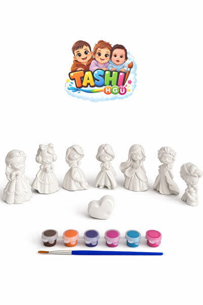 TASHI ART TASHI Prenses Boyama Seti 8’li Taş Boyama Çocuk Aktivite Eğitici Ho...
