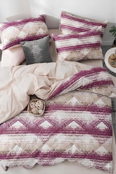 İQON Σετ Παπλωματοθήκη με Ελαστικά Σεντόνια - Victoria Plum