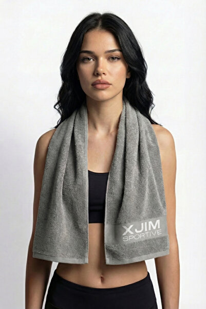 XJIM 100% Cotton Gray Sports Athlete Towel Sweat Absorbent Towel for Fitness ...