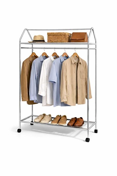 Metallica Concept Tekerlekli Home Hanger Askılık Ayaklı Askılık Krom