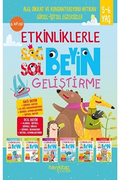 hayykitap Etkinliklerle Sağ Beyin Sol Beyin Geliştirme (5-6 Yaş) 6’lı Set