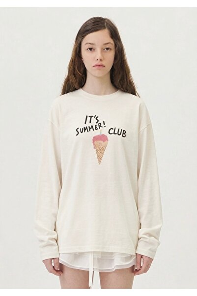 Disante 100% βαμβάκι Oversize Fit It's summer Printed - Μακρυμάνικο μπλουζάκι...
