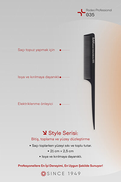 RODEO Antistatik Karbon Tarak 035