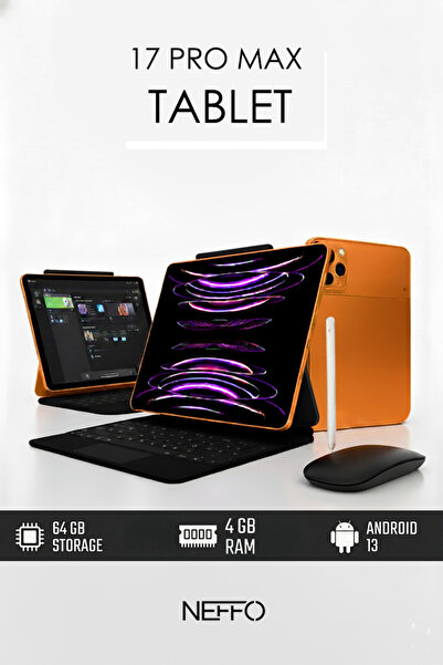 NEFFO 17 PRO MAX Tablet | 10.1” FHD Ekran + Klavye + Mouse + Kalem