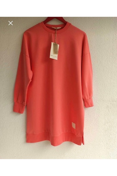 Puane Soul туника от органичен памук с двойна пластмасова яка и коралов цвят