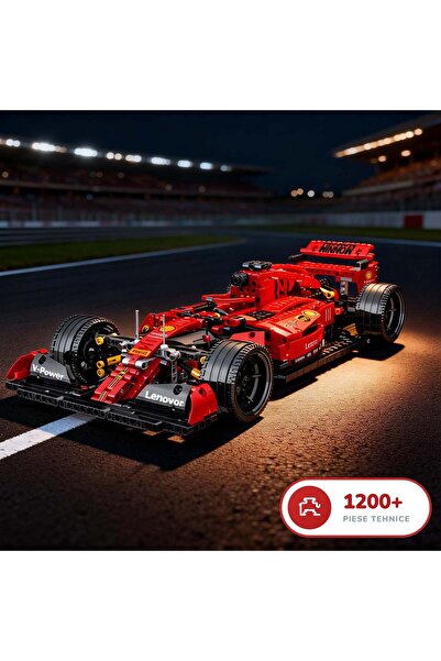 Timebox Set de mașini tehnice F1 1200 piese, interior detaliat, aripă mobilă,...