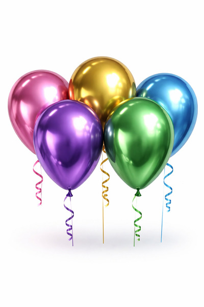 BENKO Gemar Balon Mixed Color Chrome Balloon 25Pcs. Pink, Purple, Gold, Blue,...