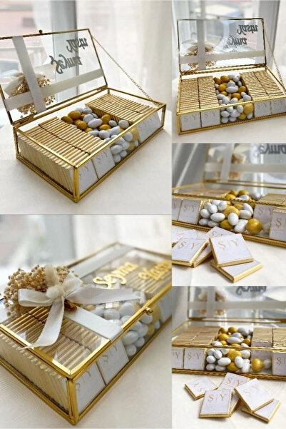 TutkuSetUp Cam Kutuda Söz Nişan Çikolatası – 50 Madlen Ve Draje