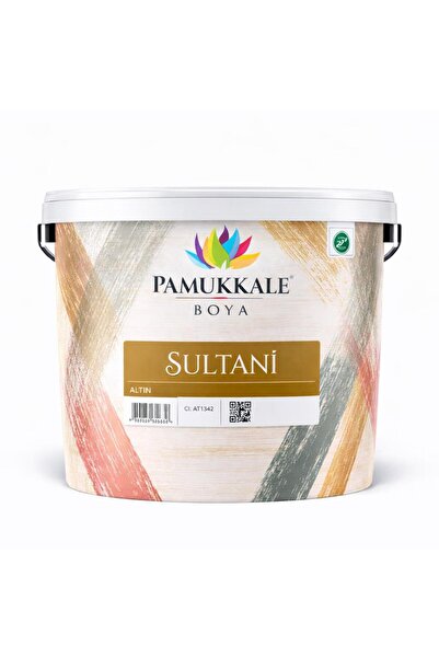 Pamukkale Sultani Su Bazlı Yaldız Boya Metalik Dekoratif Boya 2.5 Lt Altın