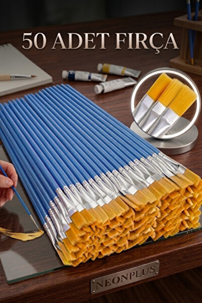 NEON PLUS 50 ADET FIRÇA, WORKSHOP ETKİNLİK BOYAMA, AKRİLİK, GUAJ, PARMAK BOYAMA