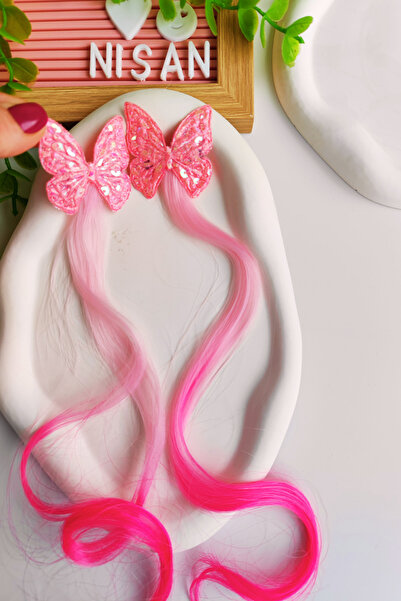 Nisankids Kız Çocuk Pullu İstiridye Yapay Saç Postiş 2 Adet