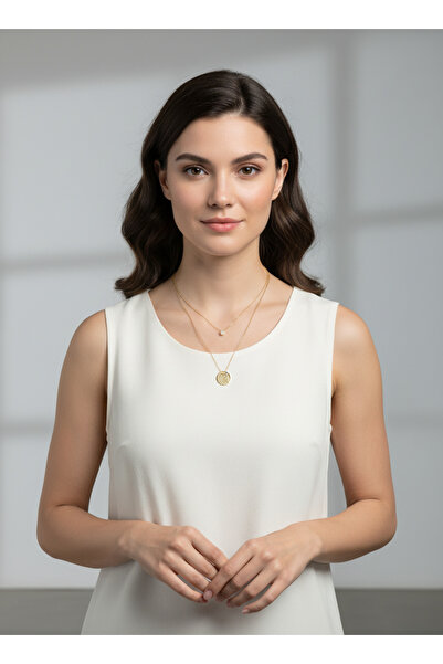 FASHİON JEWELRY قلادة عين الشر المعدنية الذهبية Ayetelkursi