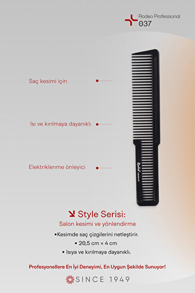 RODEO Antistatik Karbon Tarak 037