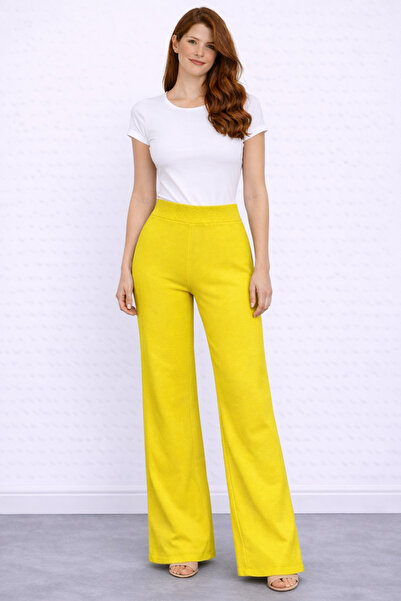 Neden Tekstil Beli Lastikli Bol Paça Polyester Pantolon