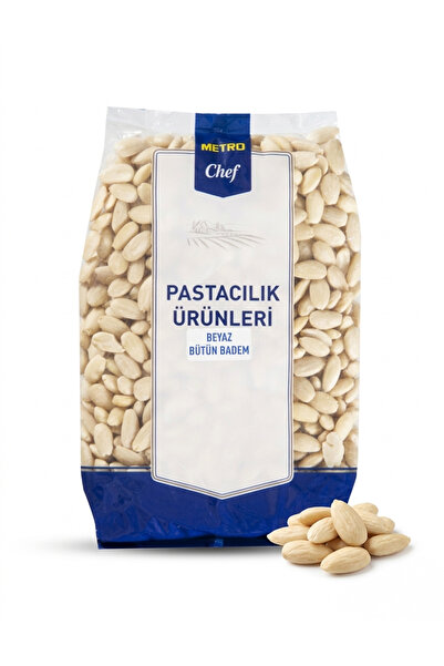 Metro Chef Burfez Beyazlatılmış Bütün Badem 1 Kg