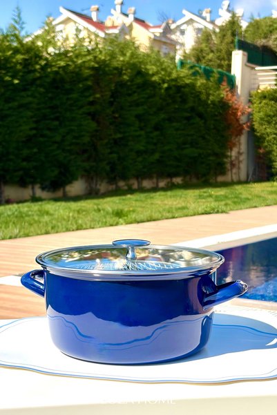 LOZA HOME The Pure Essence Series |   22 cm Enamel Frying Pan |   Blue