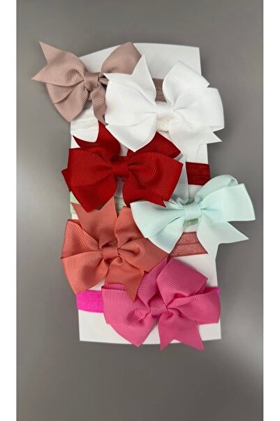 Aksesuar Baby Girl Pink Red White Blue 6-Piece Bandana Hair Band