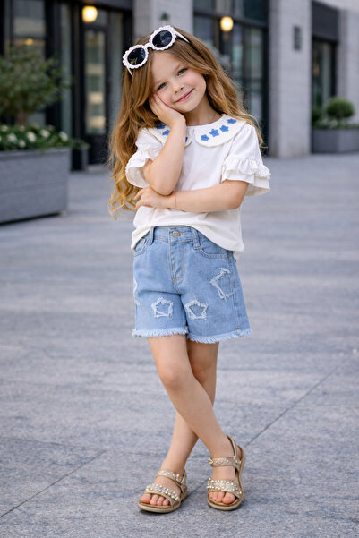 KOKOŞ BEBEK Σετ τζιν με κεντημένο φράουλα