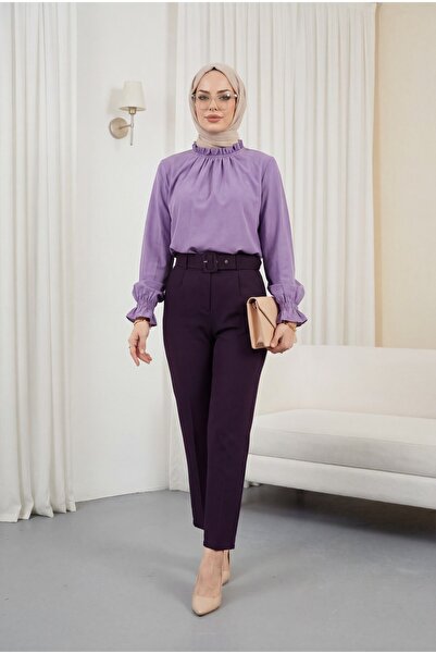 HİJABAYA Μπλούζα με γιακά με κορδόνι