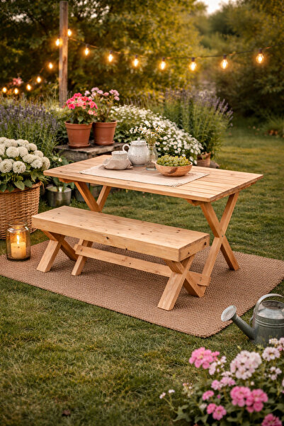 TK WOOD CRAFTS Tıplamaz Masif Ahşap Bank Bench Sandalye Mutfak Bank