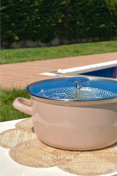 LOZA HOME |   The Pure Essence Series |   22 cm Enameled Frying Pan |   Earth