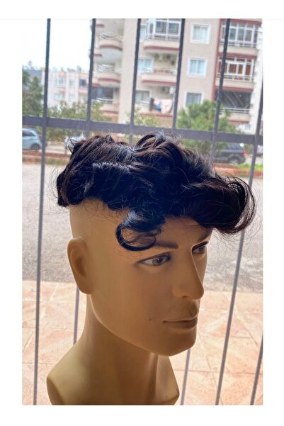 Handmade %100 insan saçı erkek protez saç yıkandığı zaman düzleşen model 5×8 ...