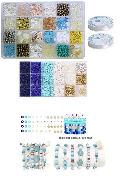 By MO Accessories 2'li Kutuda Yaz Sezonu Doğal Taş Deniz Yıldızı Deniz Kabuğu...