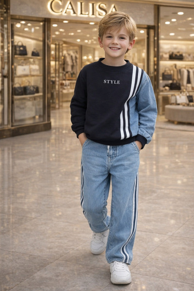 CALİSA Premium Κομψό Σετ 2 τεμαχίων για Αγόρια με Γαρνιτούρες |   Σετ Φαρδύ Π...