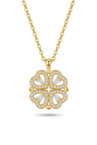 MAVEGA Kadın Açılınca Kalp Kapanınca Yonca Yüksek Kalite Kararmaz Çelik Kolye