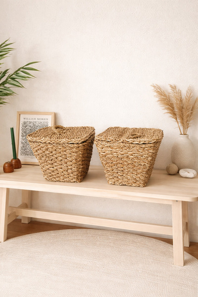 KaiHome 2li Hasır Kapaklı Patates Ve Soğan Sepeti